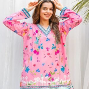 2 Pcs Women's Stitched Printed Co-Ord Set