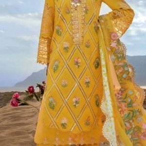 3 Pcs Women's Unstitched Embroidered Suit