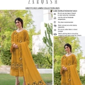 3 Pcs Women's Unstitched Embroidered Suit