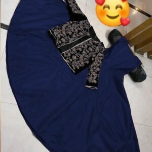 2 Pcs Women's Stitched Shamoz Silk Embroidered Maxi And Jacket