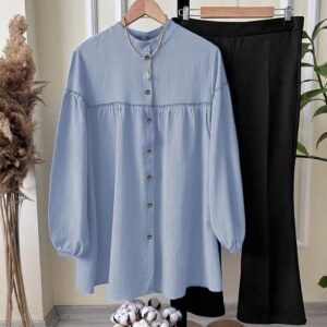 Stylish Women's Stitched Georgette Shirt And Trouser Set - 2 Pcs