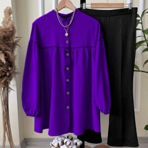 Stylish Women's Stitched Georgette Shirt And Trouser Set - 2 Pcs